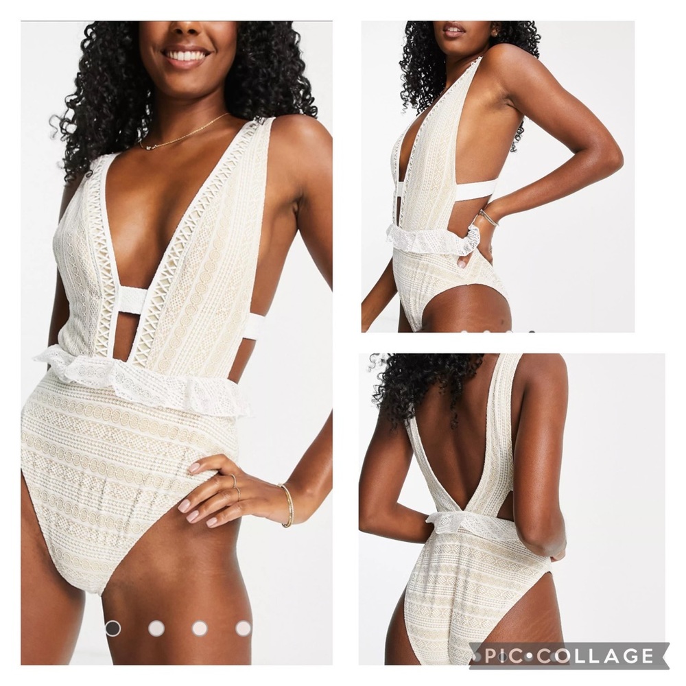 SALE❤️NEW River Island Lace Peplum One Piece